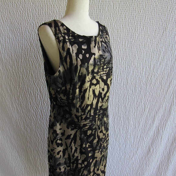 Gold Black Art Frank Lyman Dress L Textured Evening Party Time and Eye-catching - Picture 1 of 16